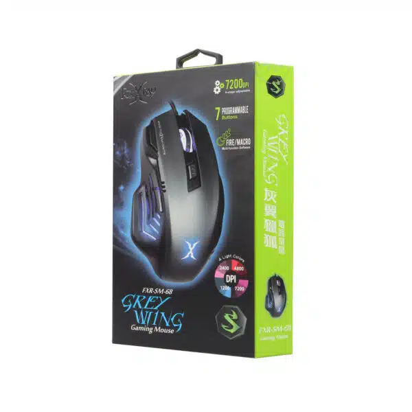 موس مخصوص بازی فاکس ایکس ری مدل FXR-SM-68 GREY WING - تصویر 5
